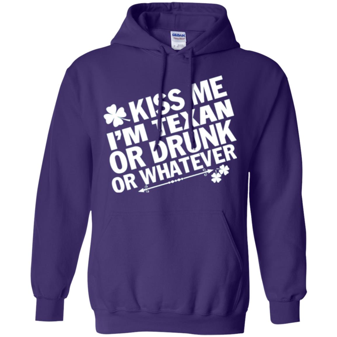 Kiss Me I_m Texan Or Drunk Or Whatever St. Patrick_s Day T-shirt Purple