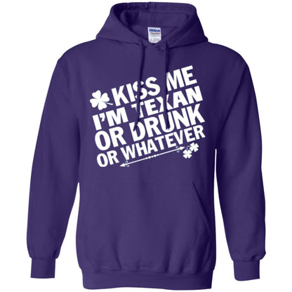Kiss Me I_m Texan Or Drunk Or Whatever St. Patrick_s Day T-shirt Purple