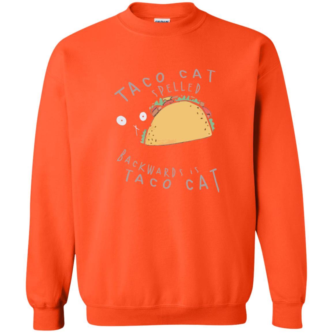 Cat Lovers T-shirt Taco Cat Spelled Backward Is Taco Cat Orange