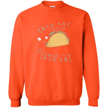 Cat Lovers T-shirt Taco Cat Spelled Backward Is Taco Cat Orange
