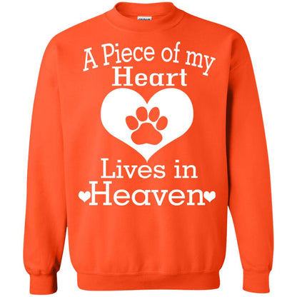 A Piece Of My Heart Lives In Heaven Dog In Heaven Shirt Orange