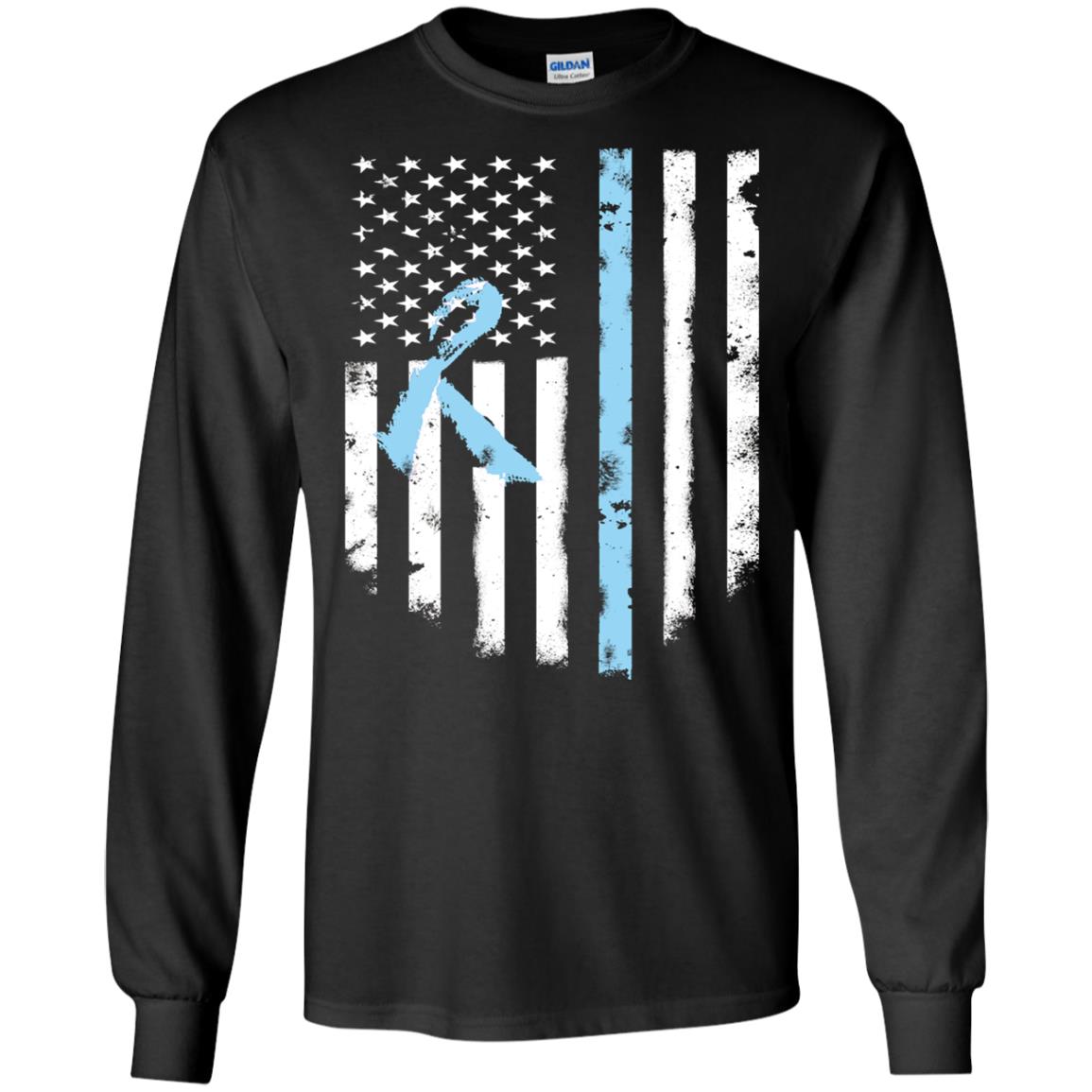 Ribbon American Flag Prostate Cancer Awareness Shirt Black