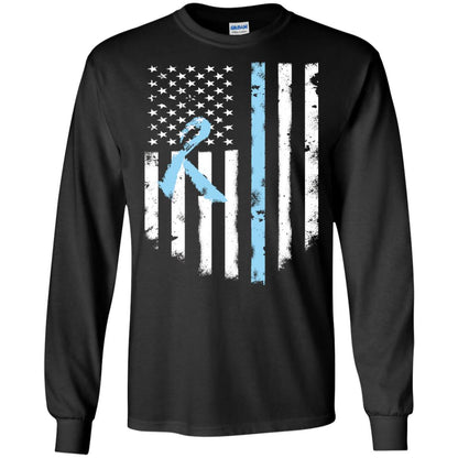 Ribbon American Flag Prostate Cancer Awareness Shirt Black