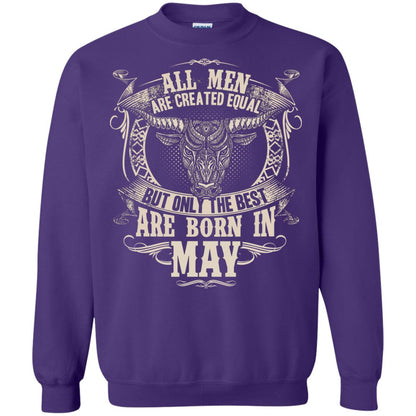 All Men Are Created Equal, But Only The Best Are Born In May T-shirt Purple
