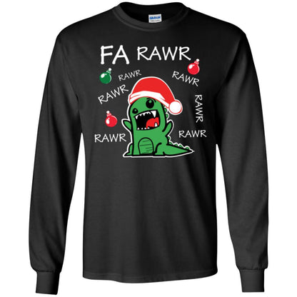 Christmas T-shirt Dinosaur Fa Rawr Black