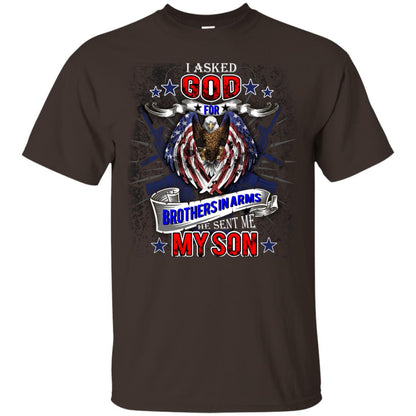 God Sent Me My Veteran Son Daddy T-shirt Dark Chocolate