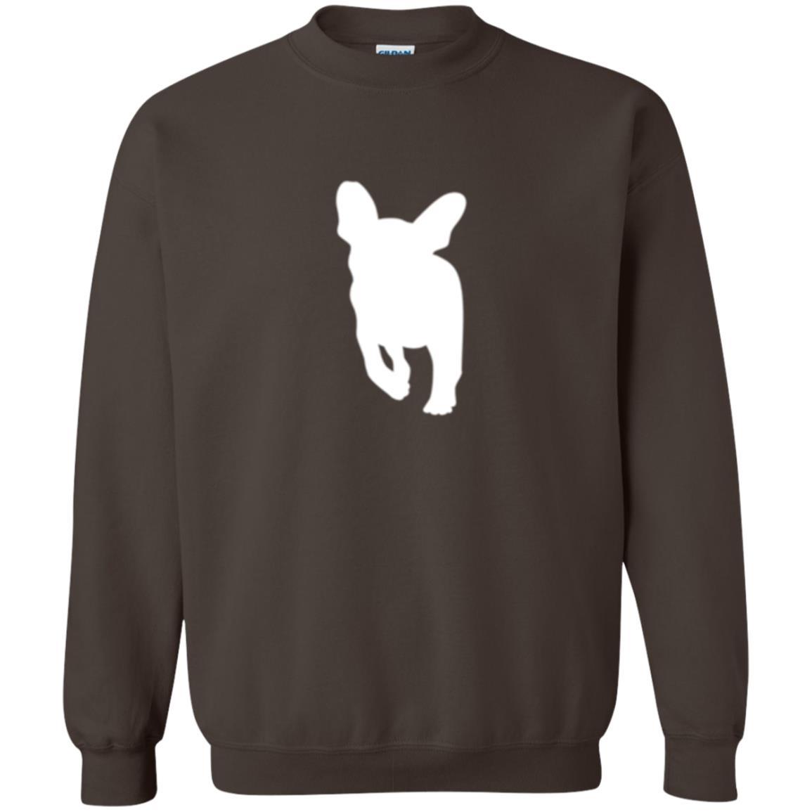 French Bulldog T-shirt White Silhouette Of Puppy Dark Chocolate