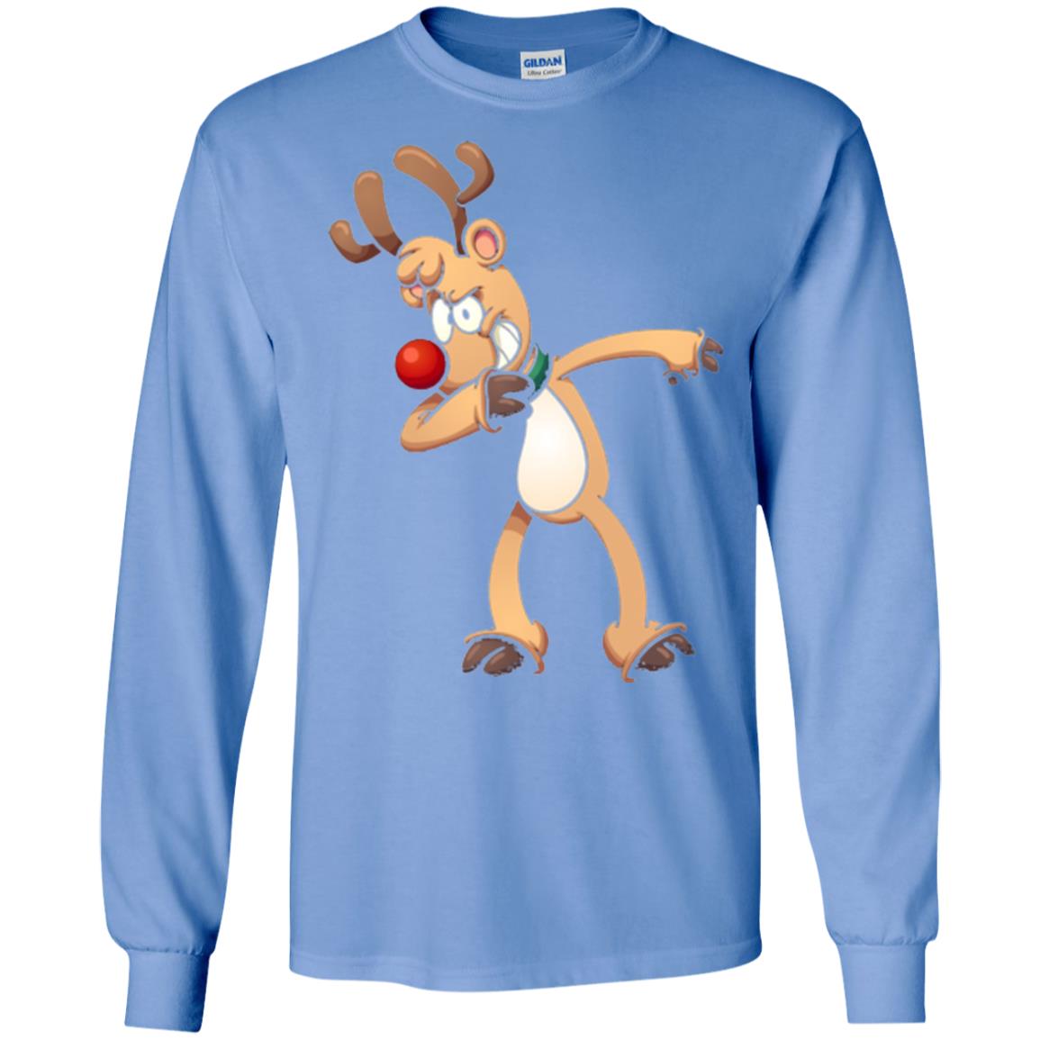 Christmas T-shirt Dabbing Reindeer Carolina Blue
