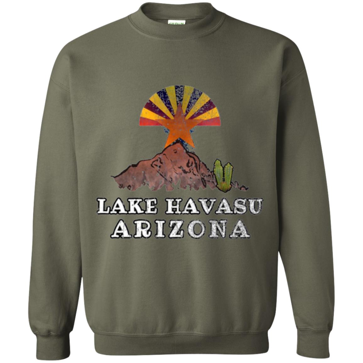 Lake Havasu Arizona T-shirt Flag Inspired Desert Scenery Military Green