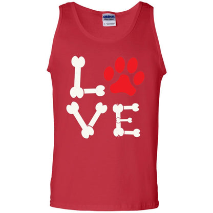 Dog Lover T-shirt Love My Dog Red Pawprint Red