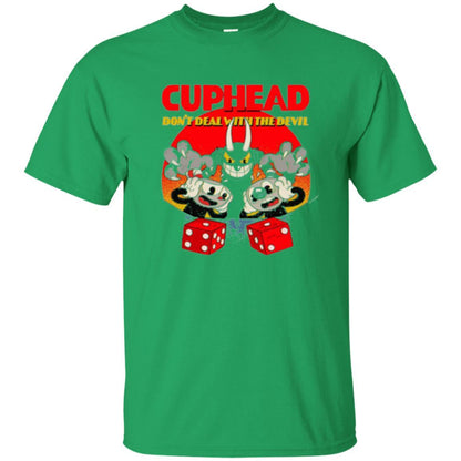 Cuphead And Mugman Devil_s Dice Video Game Graphic T-shirt Irish Green