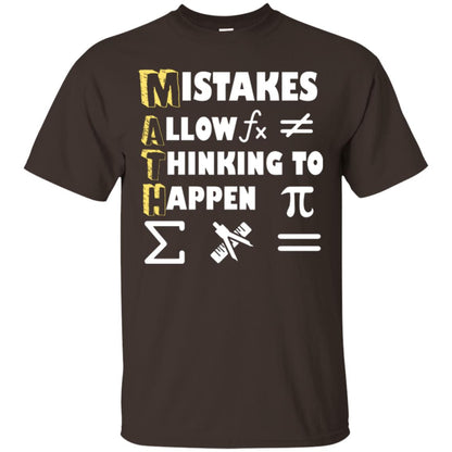 Math Lover T-shirt Mistakes Allow Thinking To Happen Dark Chocolate