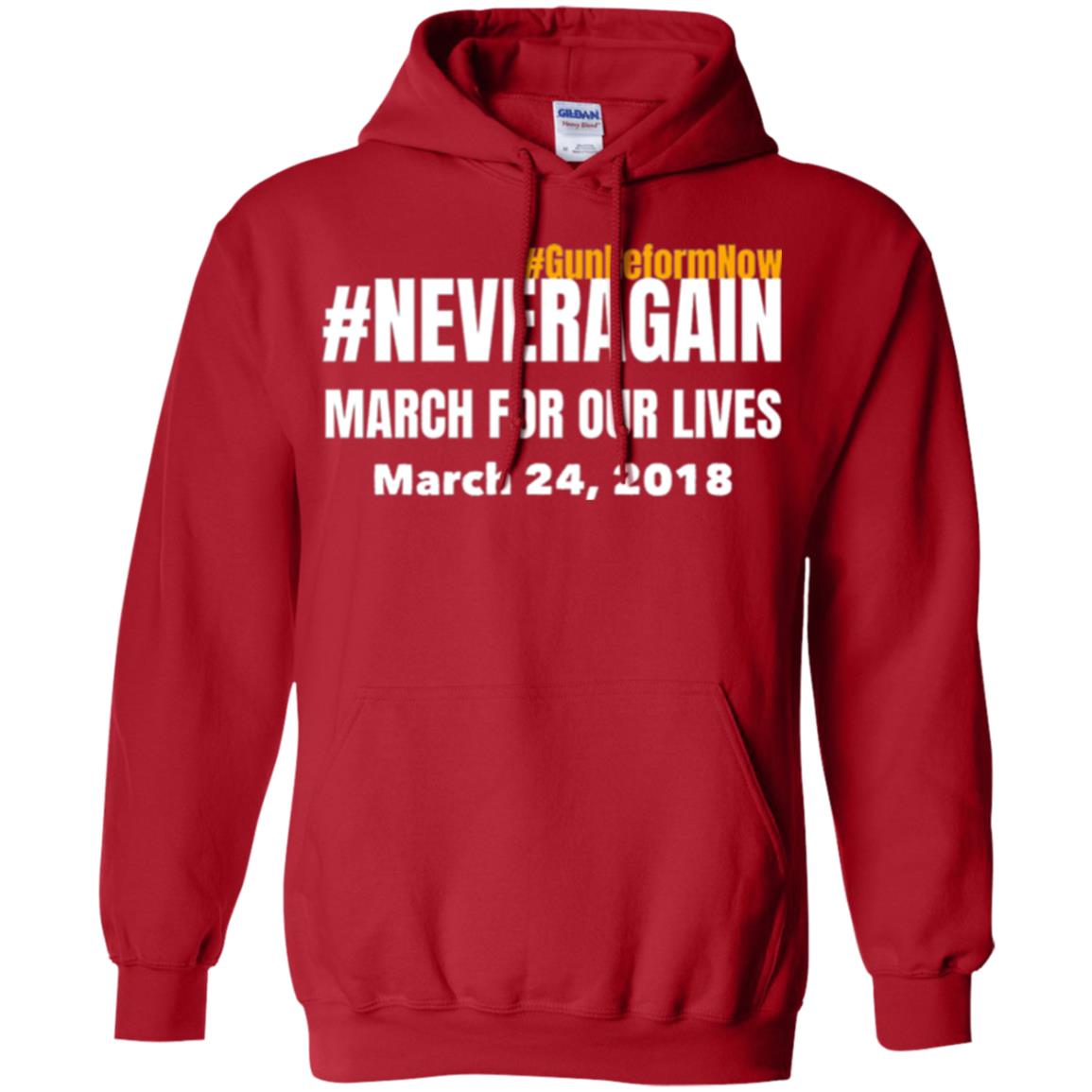 March For Our Lives Never Again Anti Gun T-shirt Red