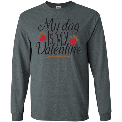 Happy Valentine_s Day T-shirt My Dog Is My Valentine Dark Heather