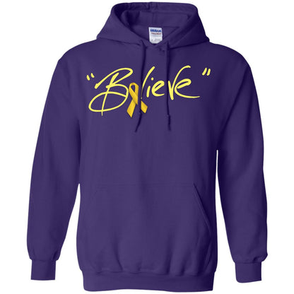 Childhood Cancer Awareness Shirt Gold Ribbon Believe Purple