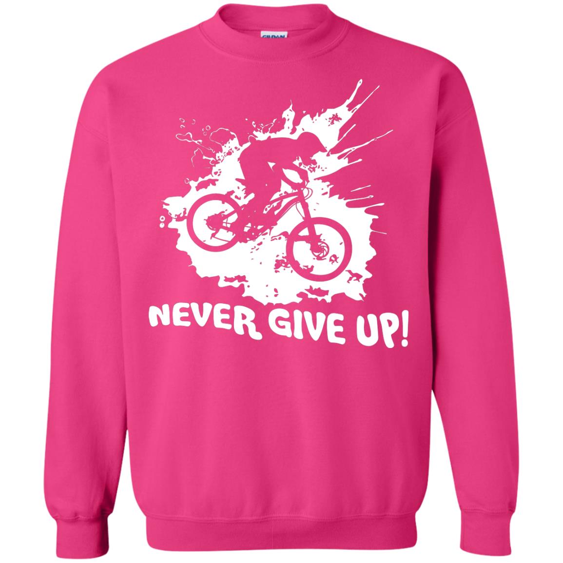 Biker T-shirt Never Give Up Heliconia