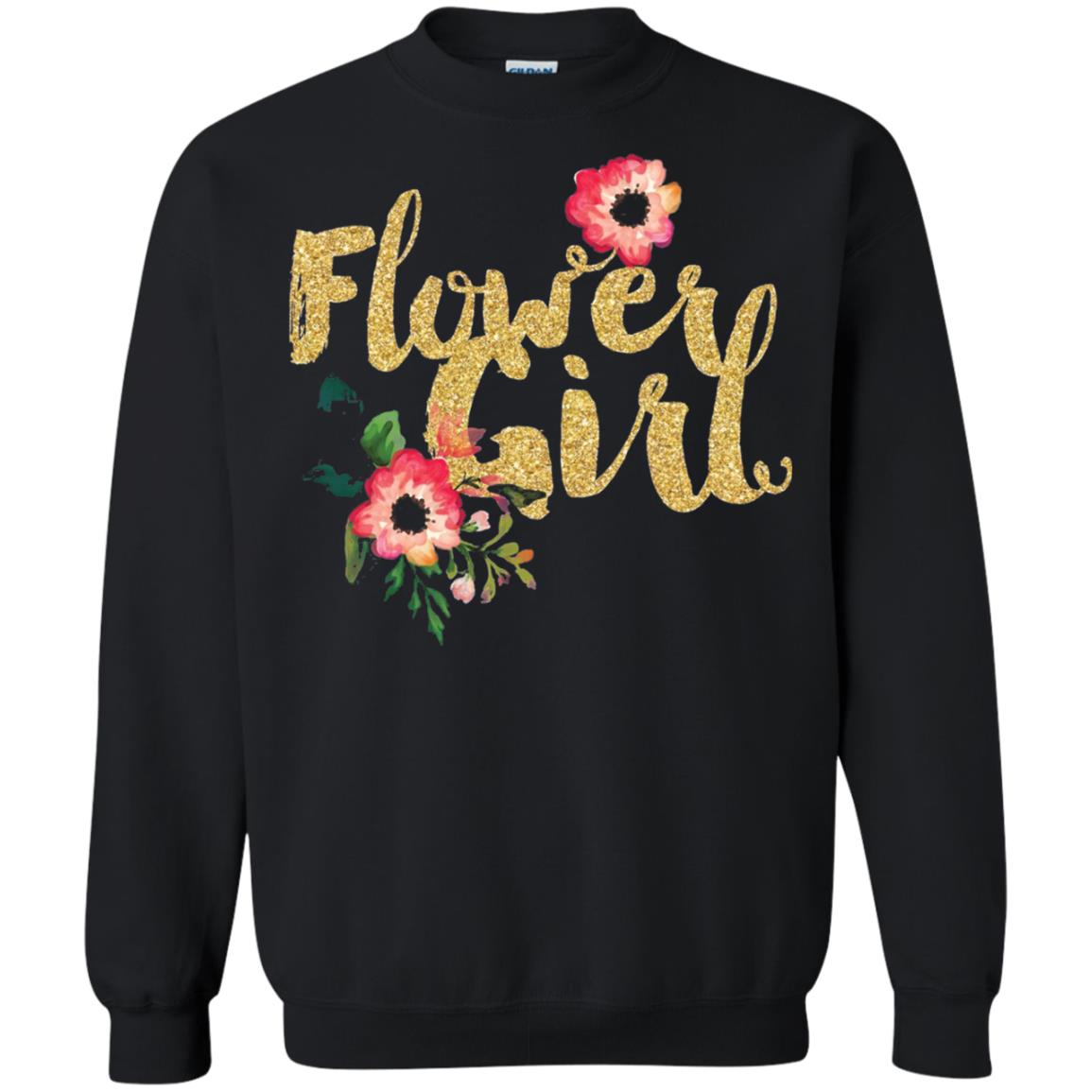 Flower Girl Bridesmaid Wedding Reception T-shirt Black