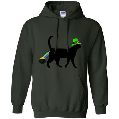Cat Leprechaun Funny Cat Saint Patrick_s Day T-shirt Forest Green