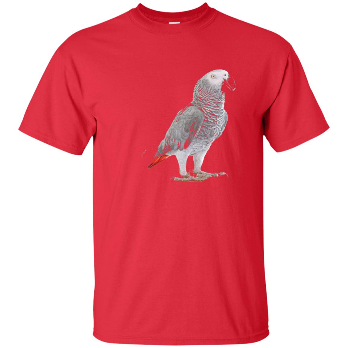 Funny African Grey Parrot Bird T-shirt Red