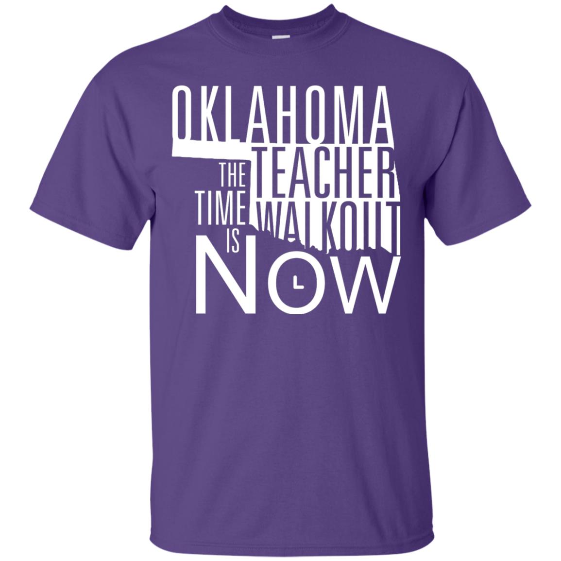 Oklahoma Teacher Waikout The Time Is Now Gun Control T-shirt Purple
