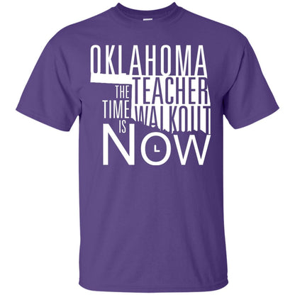 Oklahoma Teacher Waikout The Time Is Now Gun Control T-shirt Purple