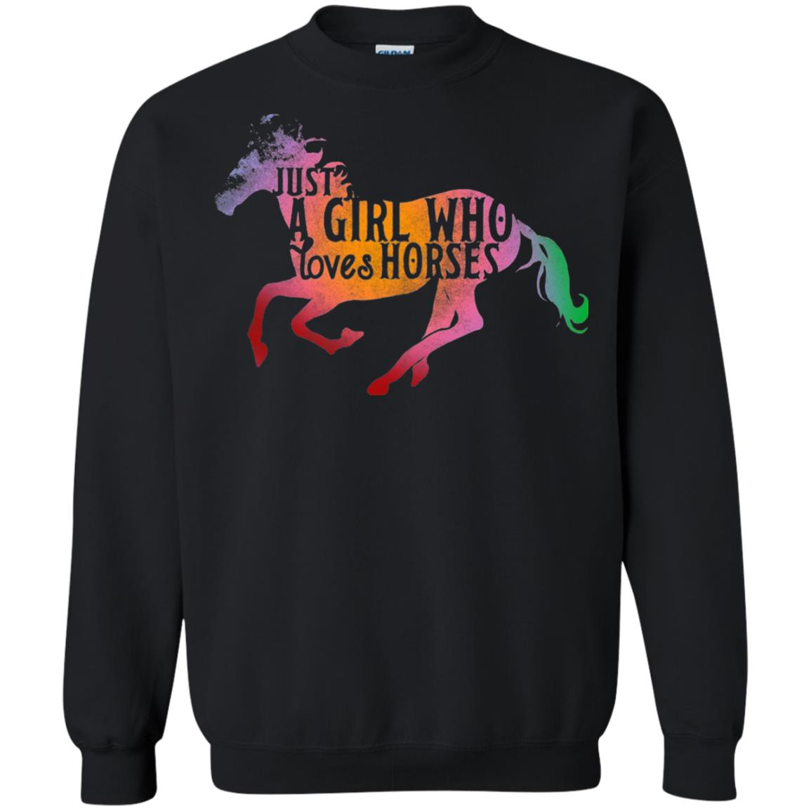 Just A Girl Who Loves Horses Equestrian T-shirt Black
