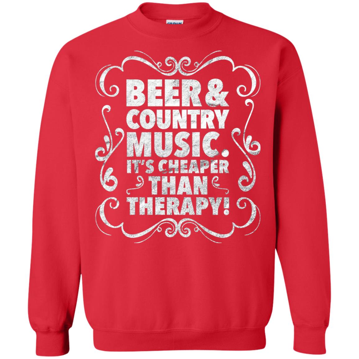 Beer Andcountry Music Its Cheaper Than Therapy Shirt Red