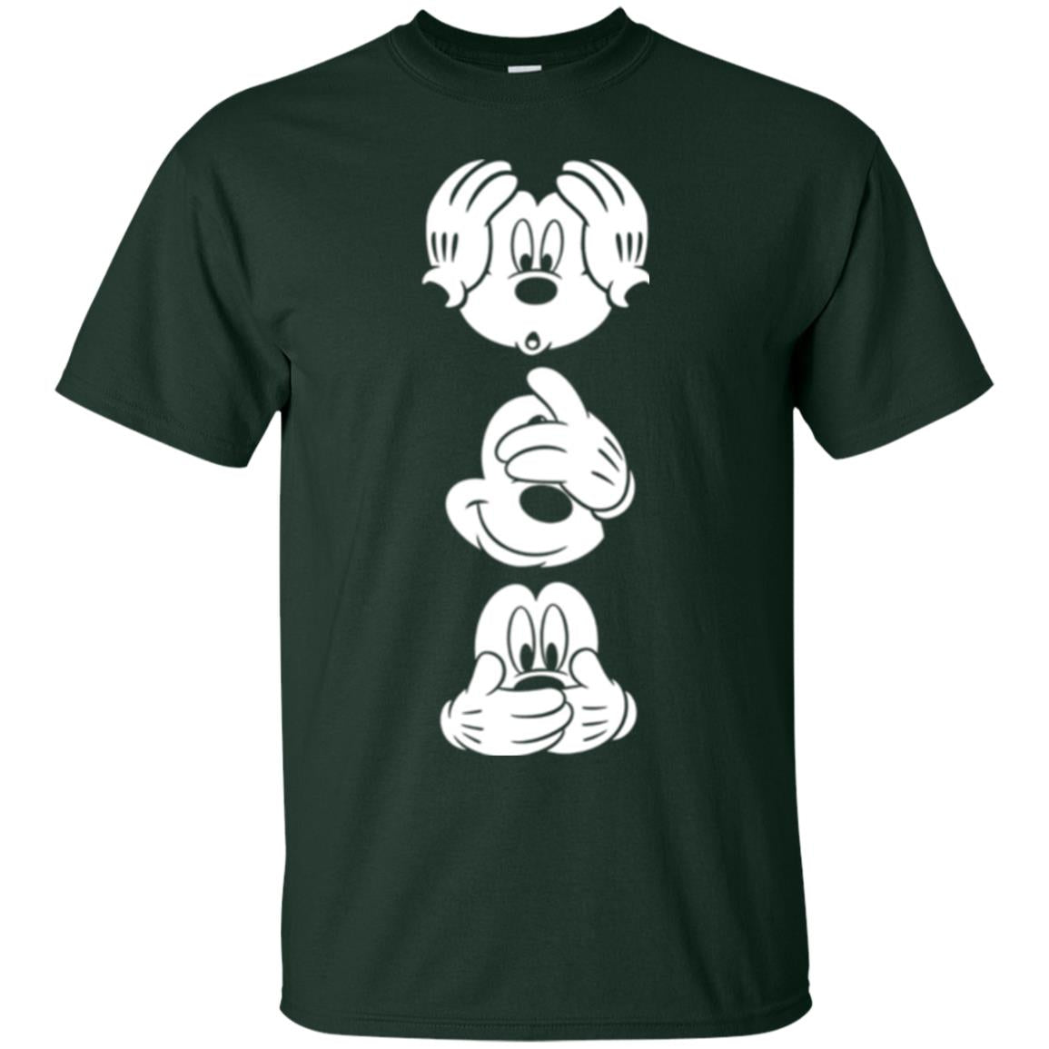 Cartoon T-shirt Disney Mickey Mouses Graphic Forest Green