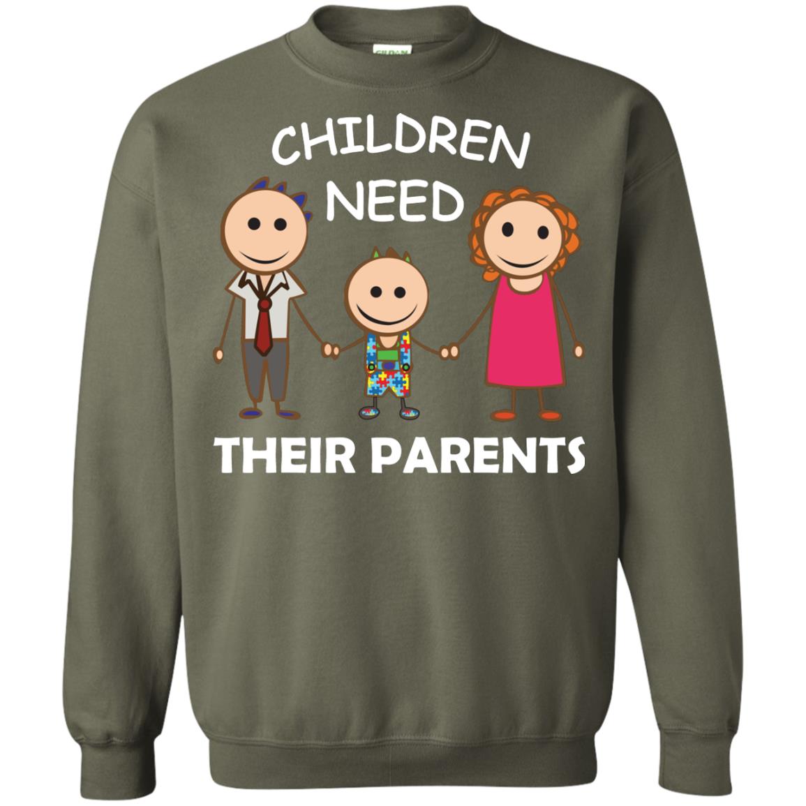 Children Need Their Parents End Separation Family Shirt Military Green