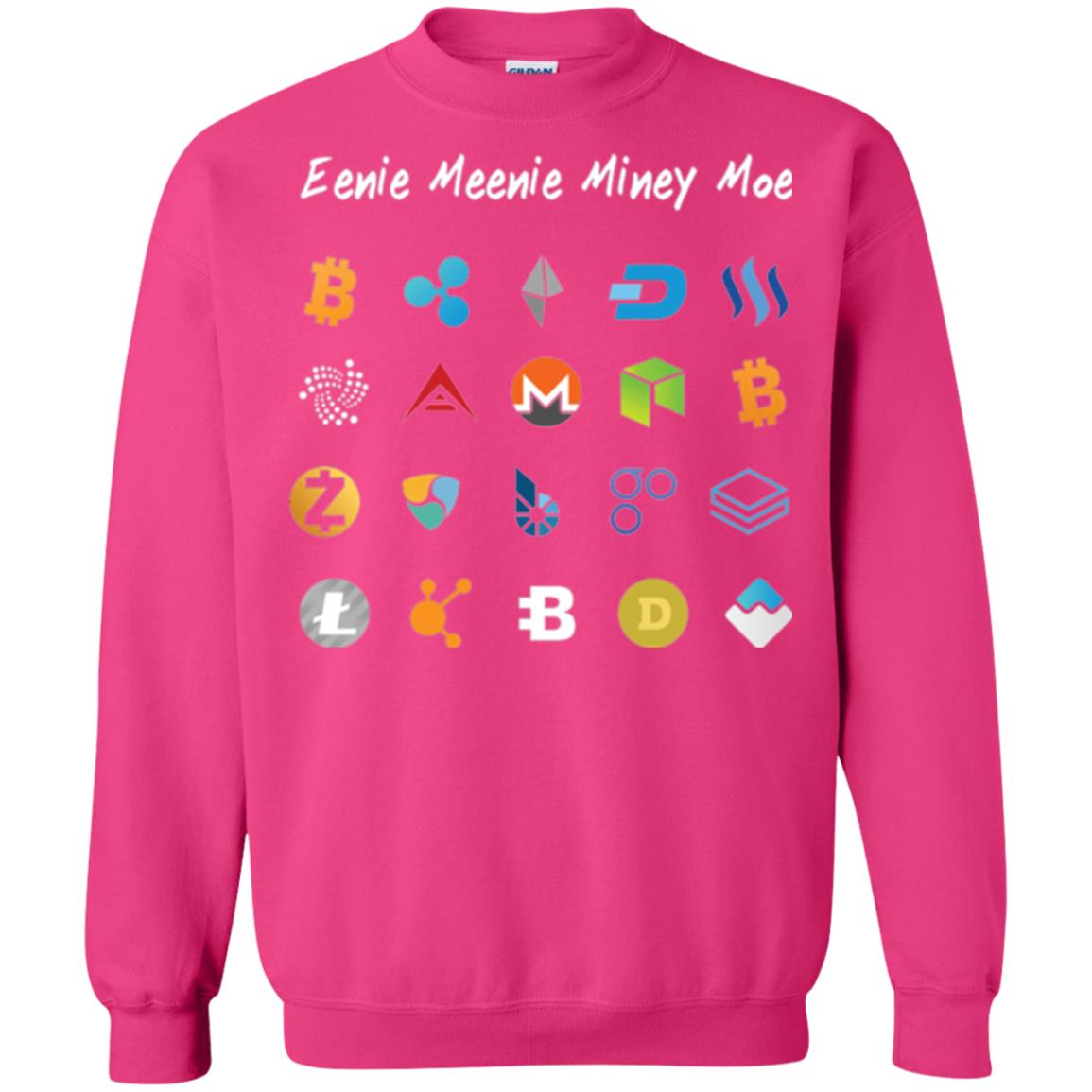 Bitcoin Litecoin Ethereum Eenie Meenie Miney Moe T-shirt Heliconia