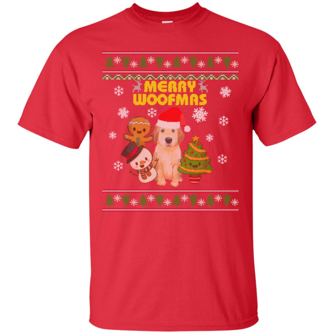 Merry Woofmas Dogs Lovers X-mas 2018 Gift Shirt Red