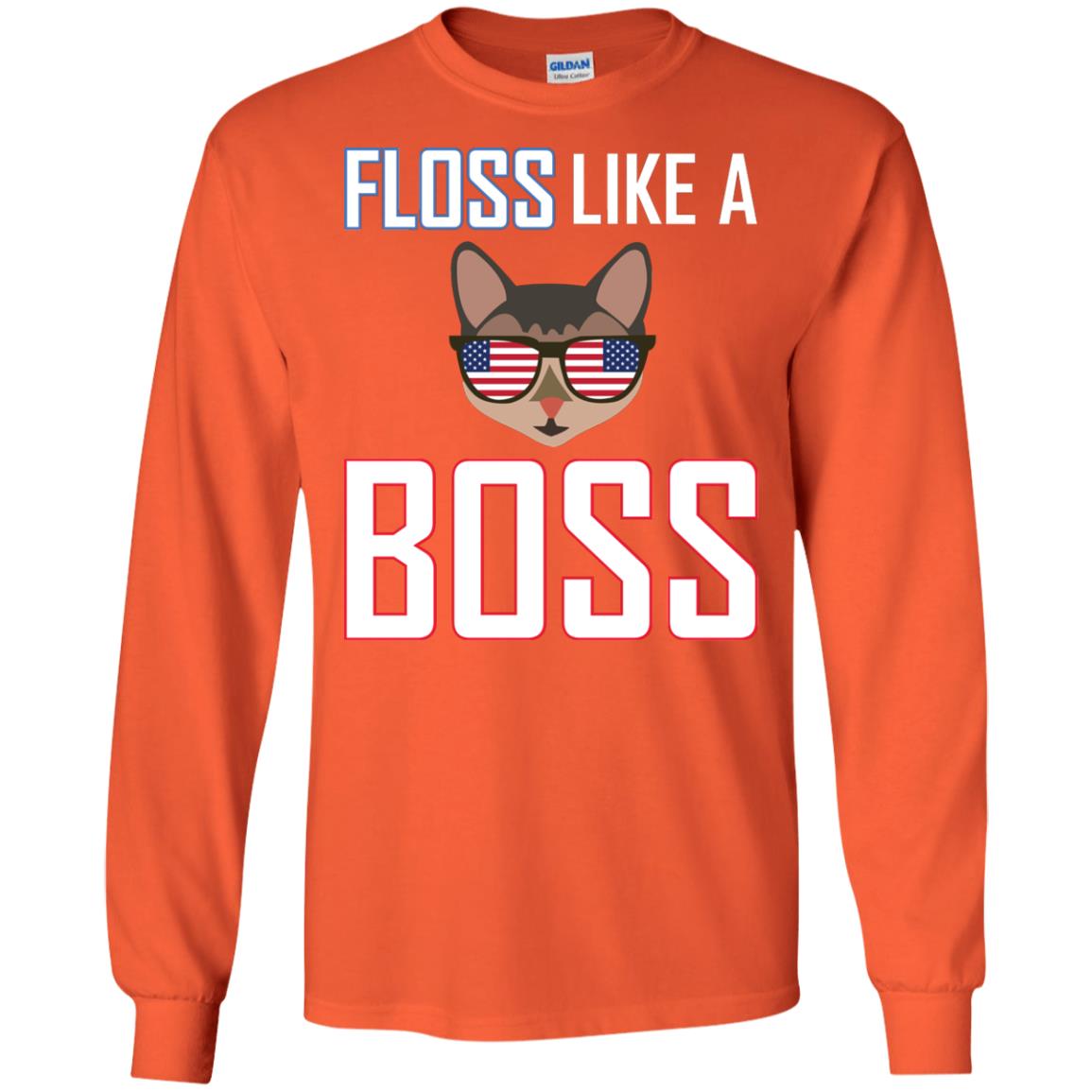 Floss Like A Boss Cat Shirt Orange