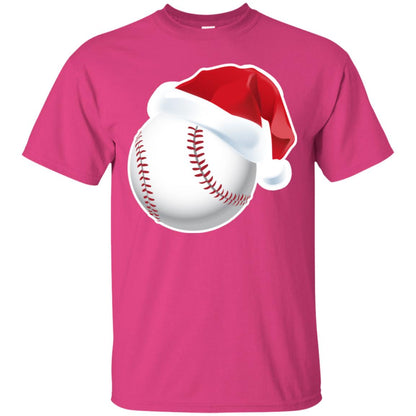 Baseball With Santa Claus Hat X-mas Shirt For Baseball Lovers Heliconia