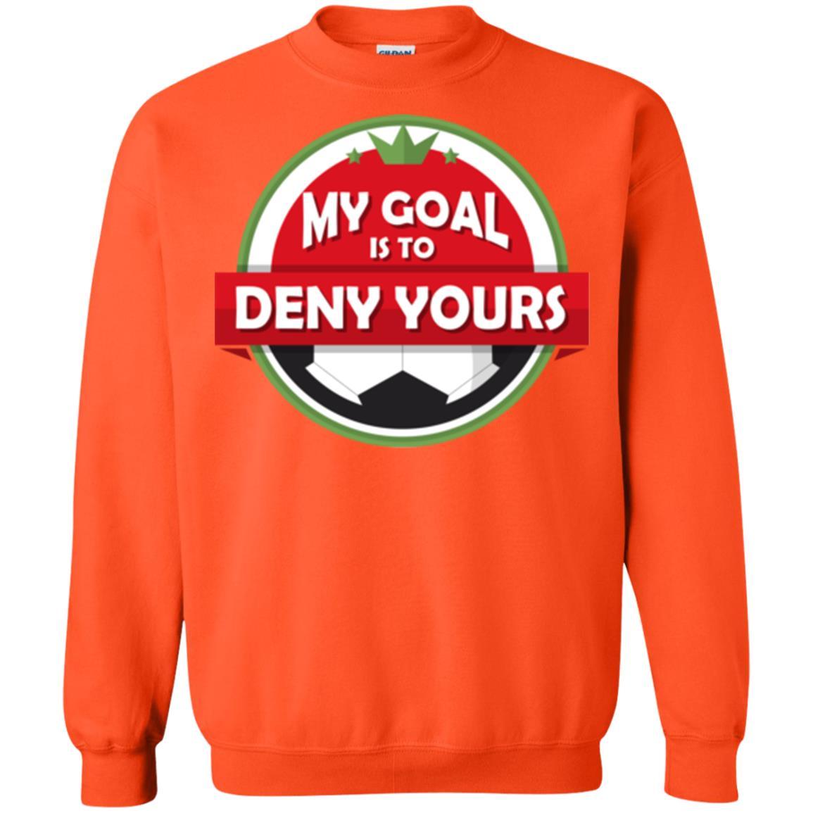 Soccer Christmas T-shirt My Goal Is To Deny Yours Orange
