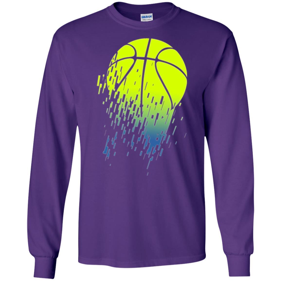 Basketball T-shirt Disintegrating Neon Green Purple