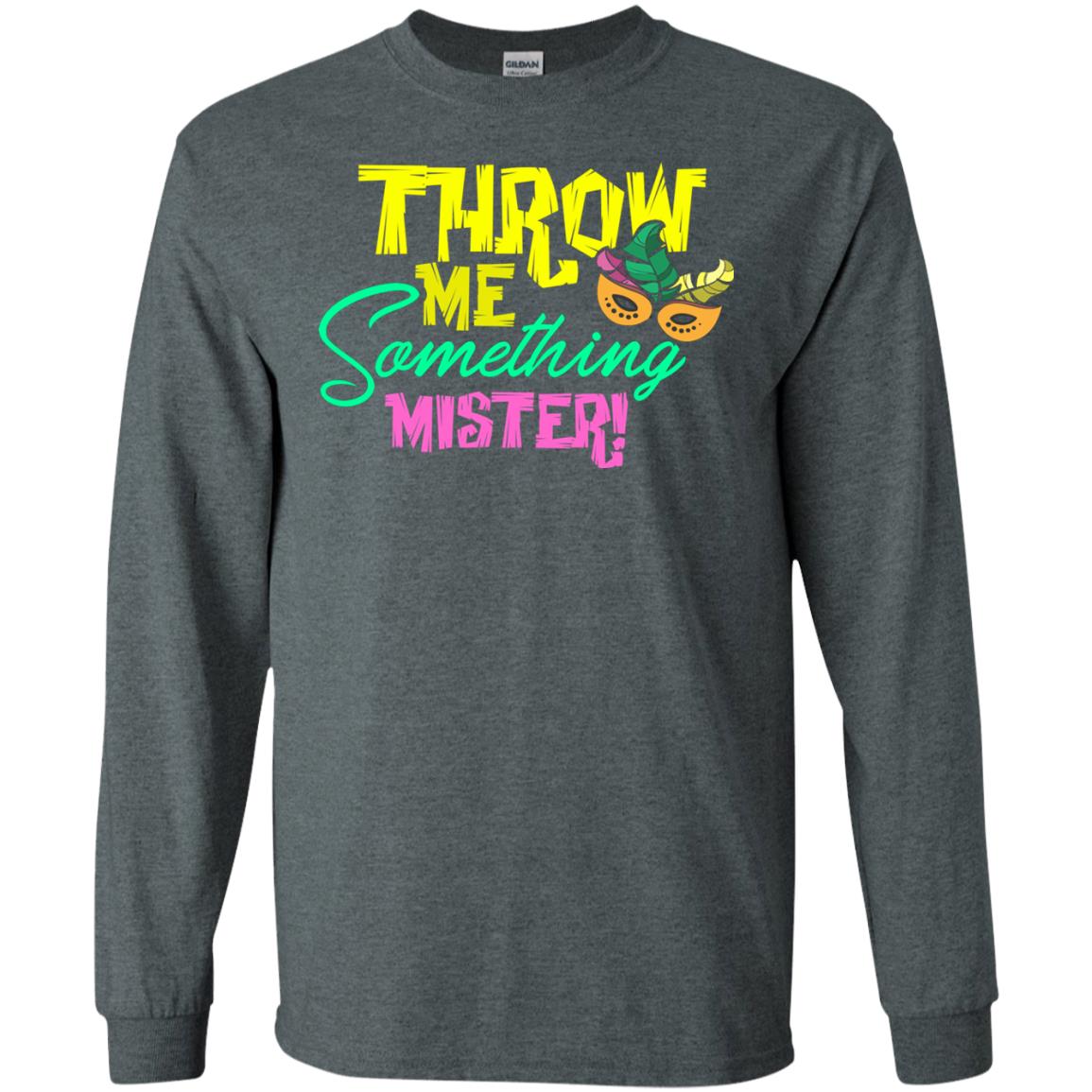 Mardi Gras T-shirt Throw Me Something Mister Dark Heather