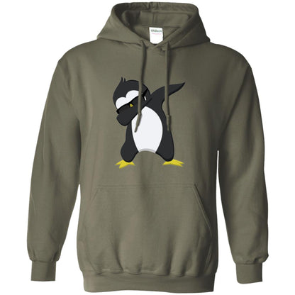Chirstmas T-shirt Dabbing Penguin Military Green
