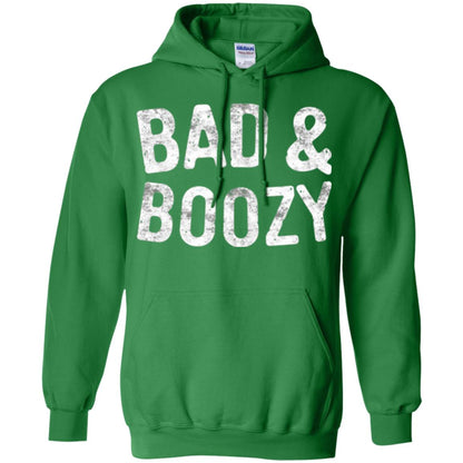 Funny Drinking T-shirt Bad And Boozy Irish Green