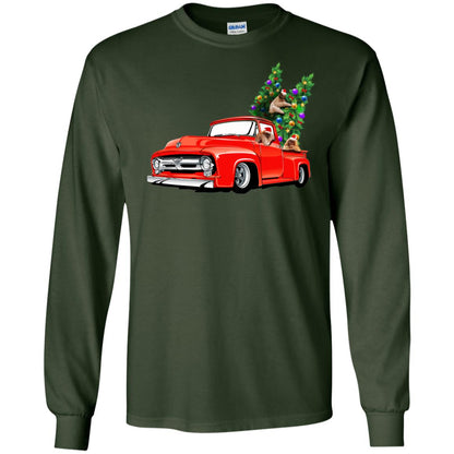 Christmas Tree And Sloths On Car X-mas Gift Shirt Forest Green
