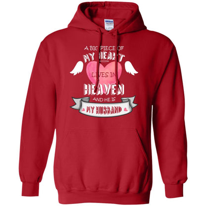 A Big Piece Of My Heart Lives In Heaven And He Is My Husband Shirt Red