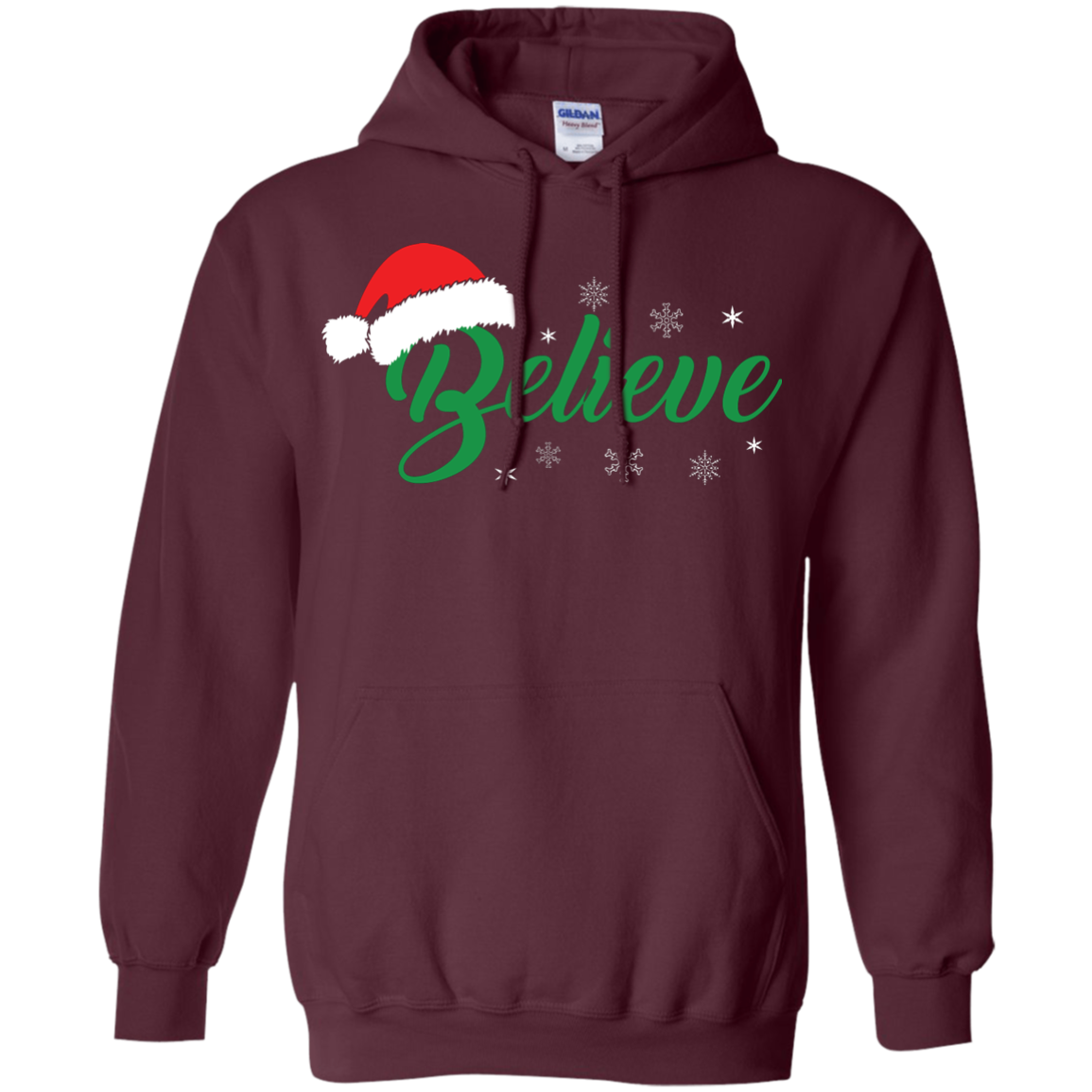 Christmas T-Shirt Believe In Santa Maroon