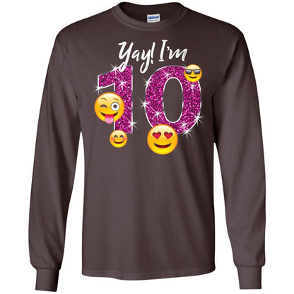 Funny Emoji Birthday 10th Birthday T-shirt Dark Chocolate