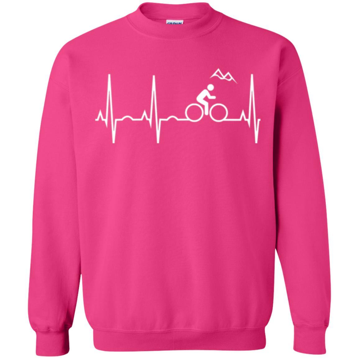 Mountain Bike Heartbeat Mountain Biking T-shirt Heliconia