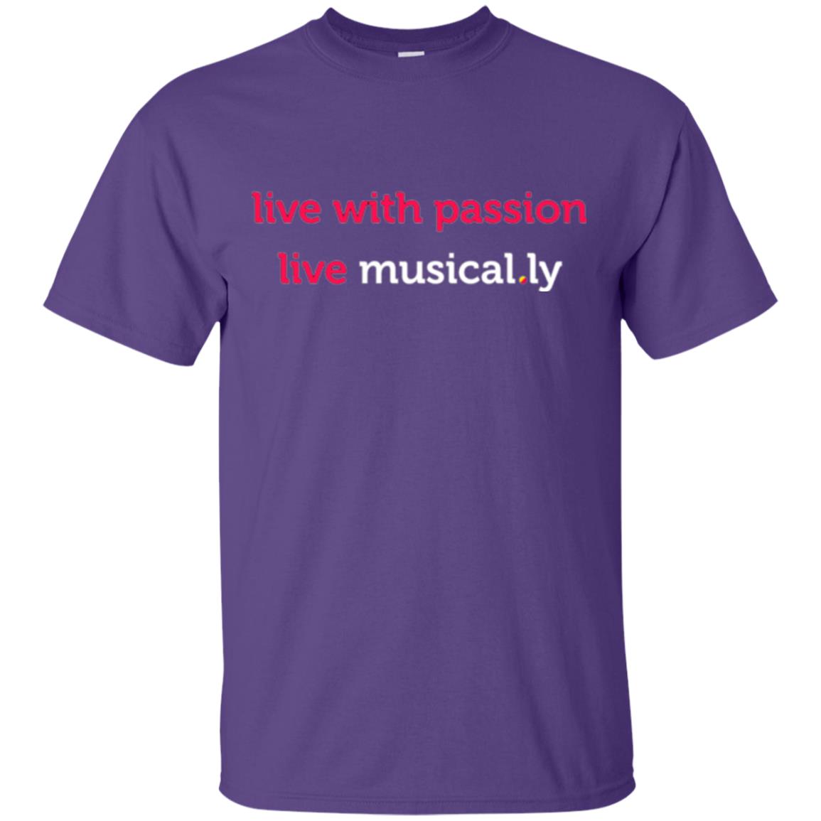 Music Lover T-shirt Live With Passion Live Musical.ly Purple