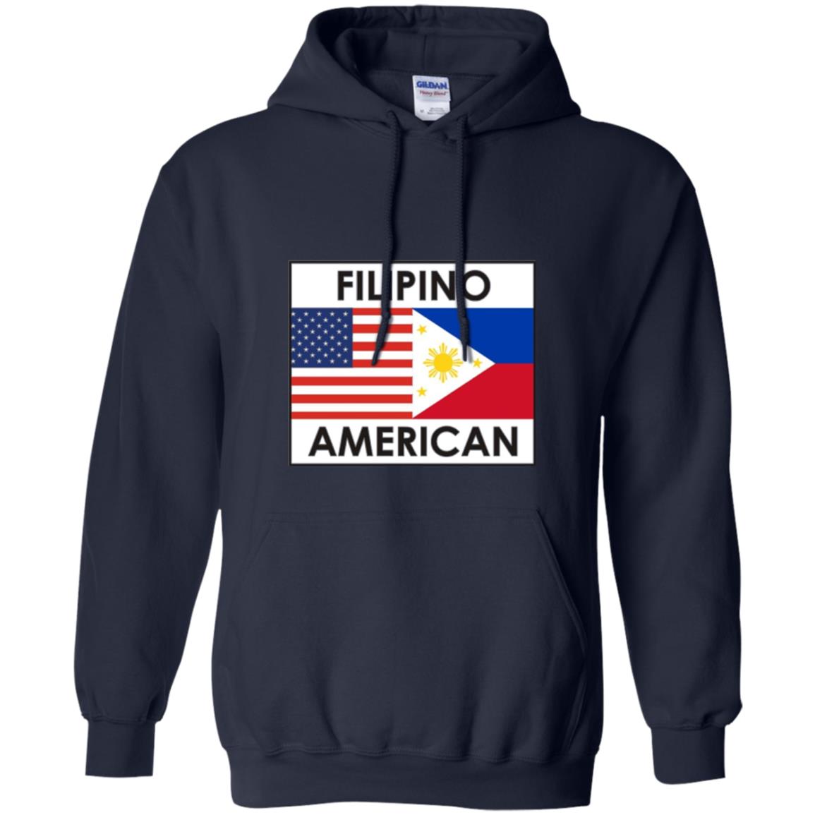 Filipino American T-shirt Philippines Usa Flags Navy
