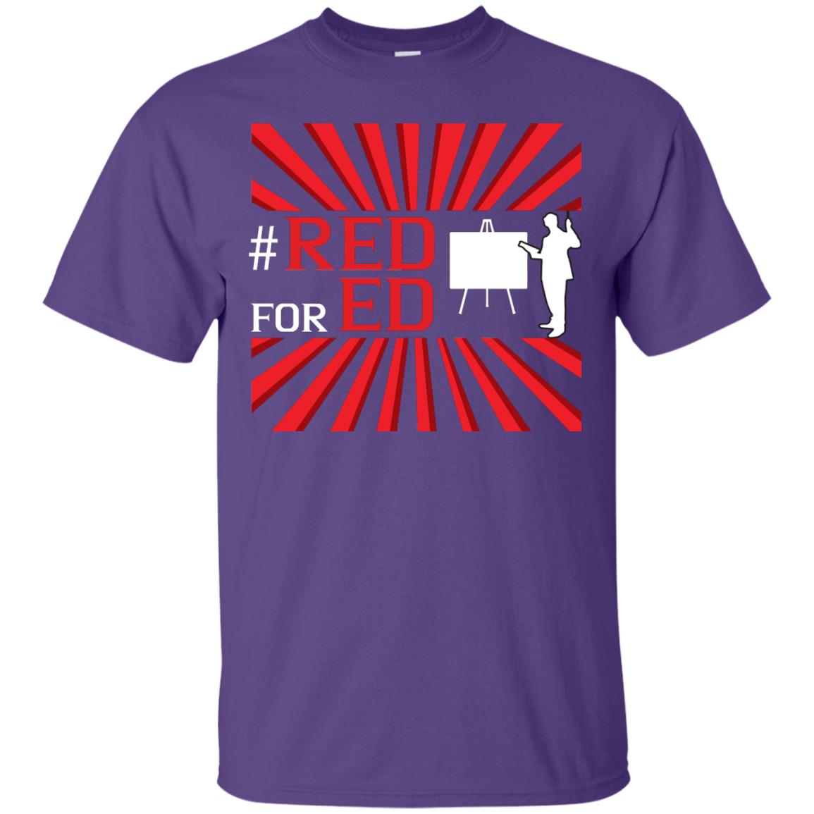 Hashtag Red For Ed Teachers Shirt Purple