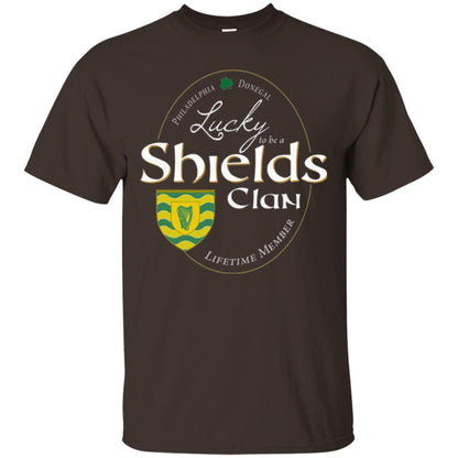 St Patricks Day T-shirt Shields Clan Lucky Lifetime Member T-shirt Dark Chocolate