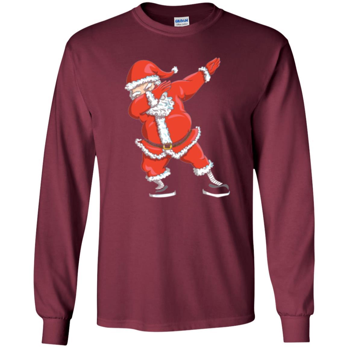 Christmas T-shirt Dabbing Santa Claus T-shirt Maroon