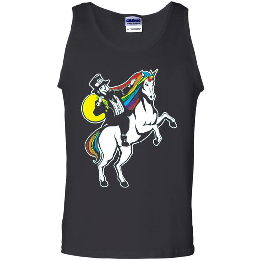 St Patrick Day Lepricorn Leprechaun Riding Unicorn T-shirt Black