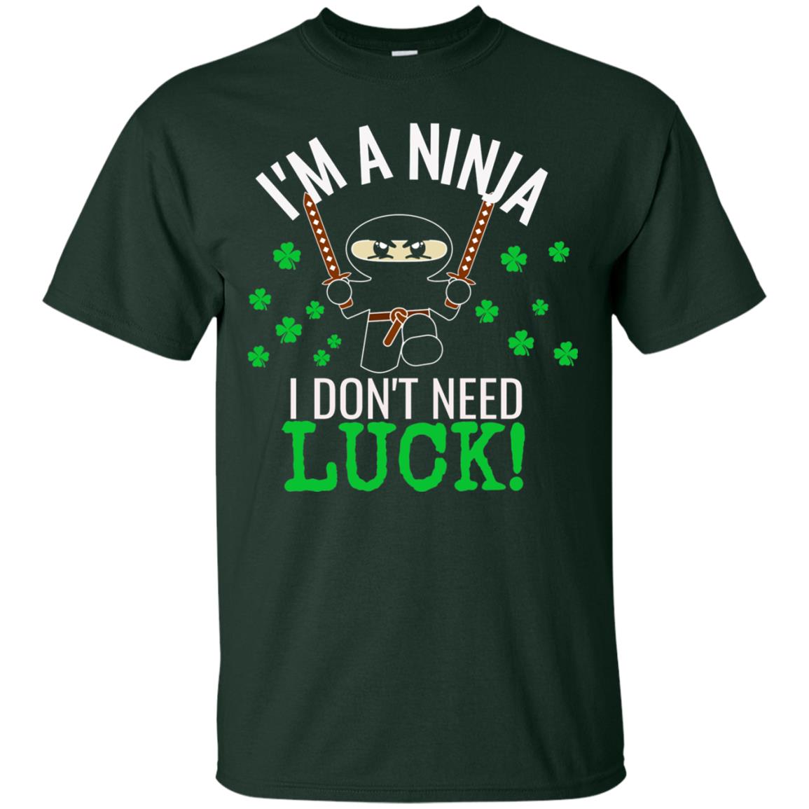 Ninja Luck Green St. Patrick_s Day T-shirt Forest